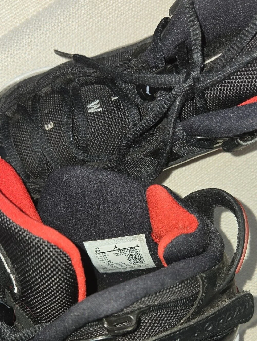 Jordan 6 Ring Nike Black and Red High-Top Sneakers